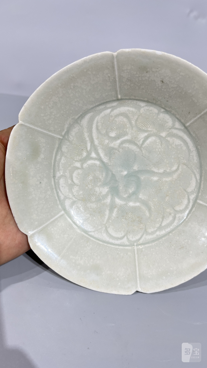 明 湖田牡丹纹花口碗 - 图4